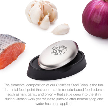 12" Stainless Steel Mezzaluna Knife & Cover + FREE Stainless Steel Soap Odor Remover & Neutralizer