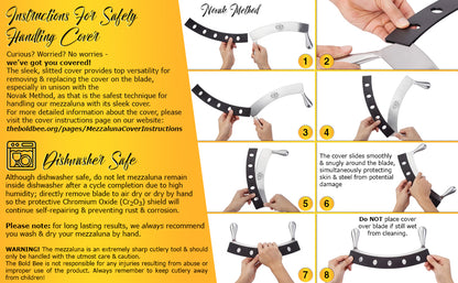 12" Stainless Steel Mezzaluna Knife & Cover + FREE Stainless Steel Soap Odor Remover & Neutralizer